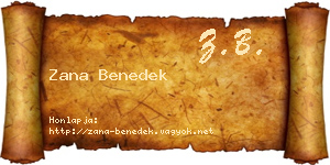 Zana Benedek névjegykártya