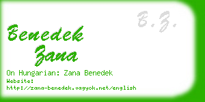 benedek zana business card